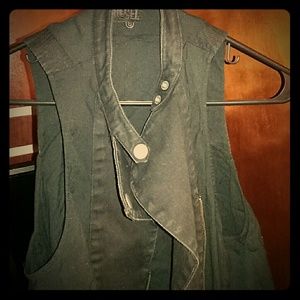 Diesel Lightweight Linen & Hardware Black Vest